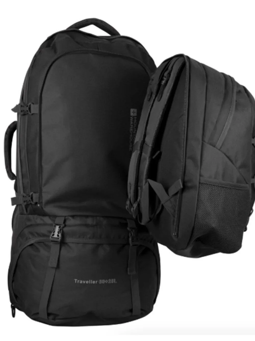 Mountain warehouse Backpack Traveller 60L 20L Black NEW